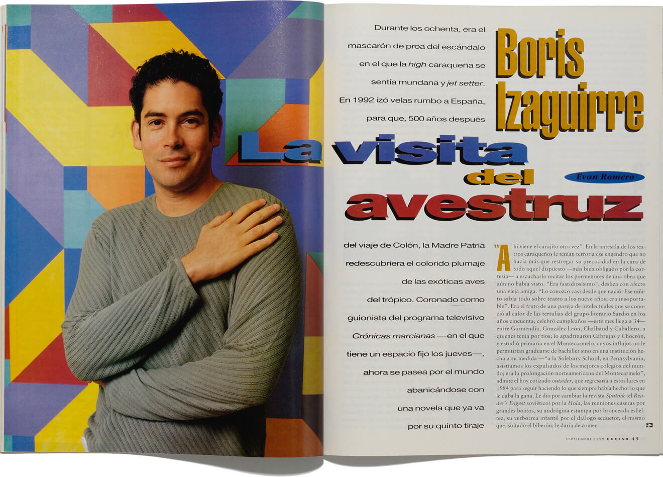 Semblanza de Boris Izaguirre en “Exceso”