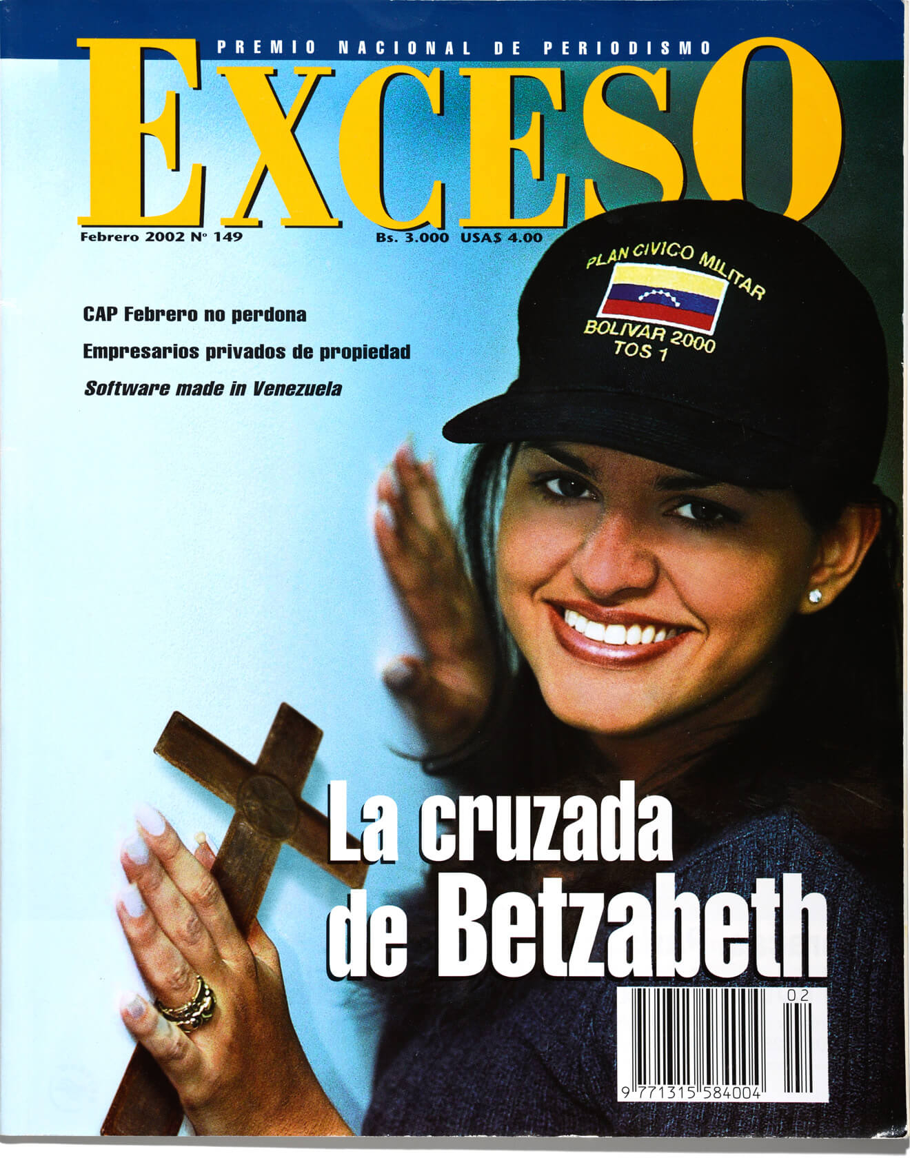 Portada de la revista “Exceso” (Febrero 2002)